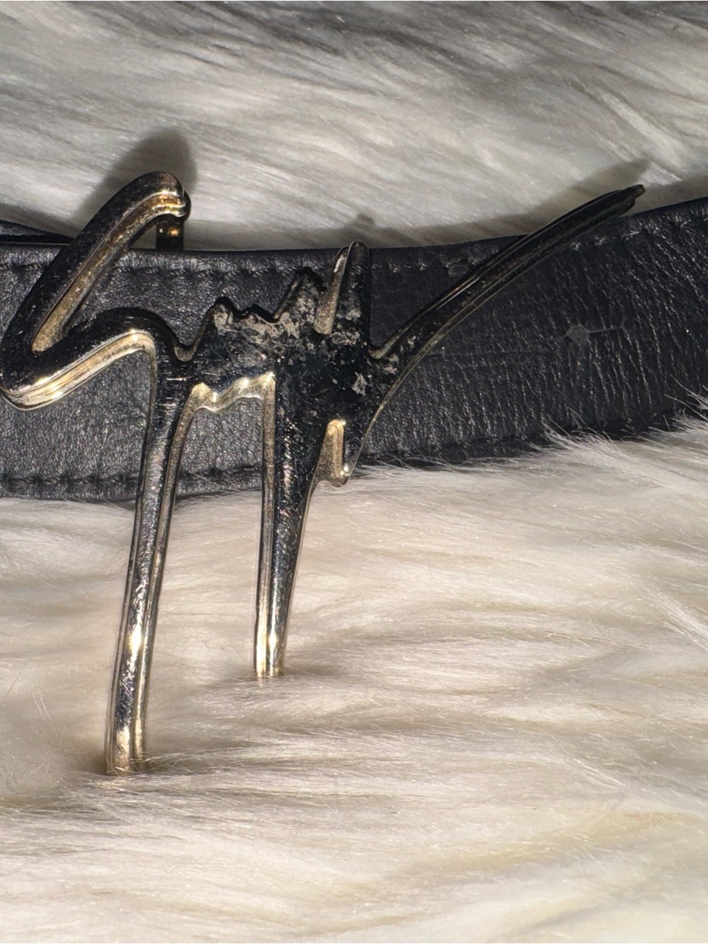 Giuseppe Zanotti Black Leather Belt with Signature Silver Logo Buckle - Picture 3 of 11